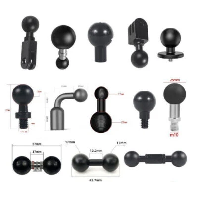 15mm 17mm 25mm Ball Head Adapter Mount to 1/4" Screw Hole for GoPro Hero 11 - Image 1 of 4