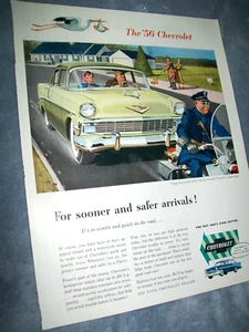 Chevrolet Chevy 210 1956 dos-diez anuncio de auto grande-mag policía motocicleta escolta - Imagen 1 de 1
