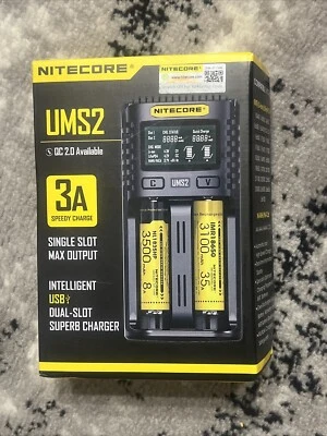 Nitecore UMS2 Intelligent USB Superb Charger Rechargeable Battery Li-Ion/Nimh - Image 1 of 3