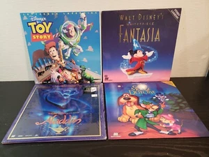 Disney Toy Laserdisc Lot (4) Toy Story, Fantasia, Great Mouse Detective, Aladdin - Picture 1 of 2