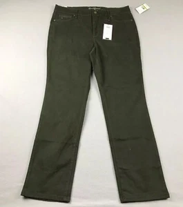 Gloria Vanderbilt Jeans Women 14 Average Green Denim Sadie Low Rise Slim Leg NWT - Picture 1 of 16
