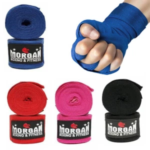 Cotton Hand Wraps 4mtrs (Pair) - Boxing MMA - Morgan Sports **FREE DELIVERY** - Picture 1 of 10