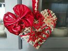 Shabby Chic Wicker Heart Wall Wedding Party Hanging Decor Red Heart Gold Roses