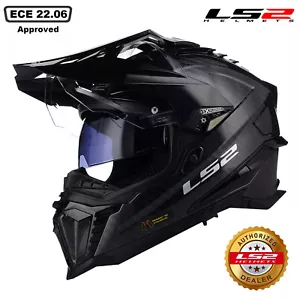LS2 MX701 Carbon Explorer Plain Adventure Helmet Motocross MX Motorcross Lid - Picture 1 of 14