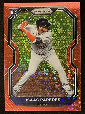 2021 Panini Prizm Isaac Paredes Red Disco Donut Circles #70/99 Detroit Tigers - Image 1 of 3