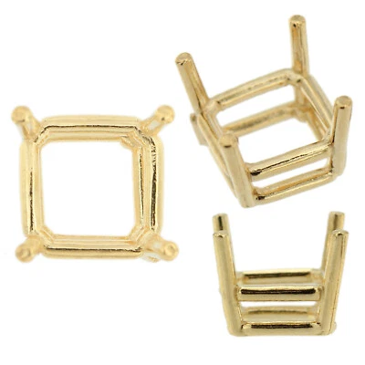 14K Yellow Gold Princess Wire Basket Setting Mounting 4 Prong 0.12ct - 5.75ct - Image 1 of 4