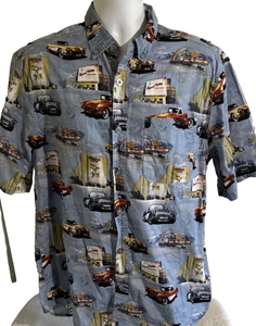 Clearwater Outfitters Shirt Mens Large Blue Classic Car Print Button Up Casual - Picture 1 of 12
