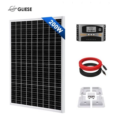 Solarmodul Kit 200W Monokristallin Wohnmobil Solaranlage Komplettset Wohnwagen - Bild 1 von 4
