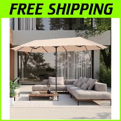 Paraguas de patio de doble cara de 13 pies con manivela fácil - sombra exterior premium Foto 1 de 4