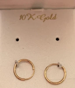 Taylor Grace 10K Solid Yellow Gold Tube Hoop Earrings Petite Small Children’s - Picture 1 of 3