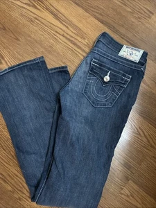 WILD WILLOW BOOT CUT TRUE RELIGION FLAP POCKET JEANS SZ 27 - Picture 1 of 20