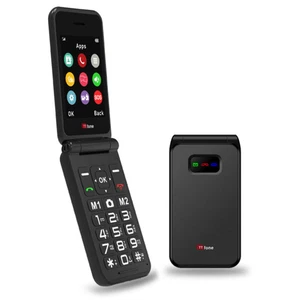 TTfone Black TT760 Flip 4G Mobile with Giffgaff SIM - Picture 1 of 6