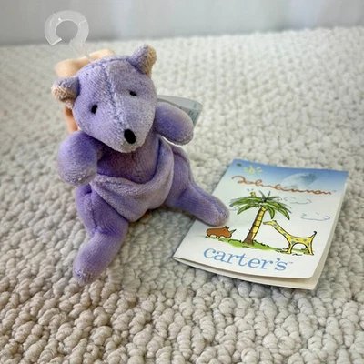 Carters John Lennon Púrpura Canguro 4" Muñeca Sonajero Peluche 2001 Nuevo Amor Real Foto 1 de 4