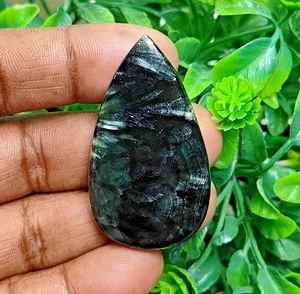seraphinite Stone Natural seraphinite Cabochon Loose Gemstone 65 Cts. ME-13850 - Picture 1 of 3