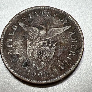 Philippines 1903 1/2 Half Centavo KM# 162 Bronze Eagle Shield - Picture 1 of 2