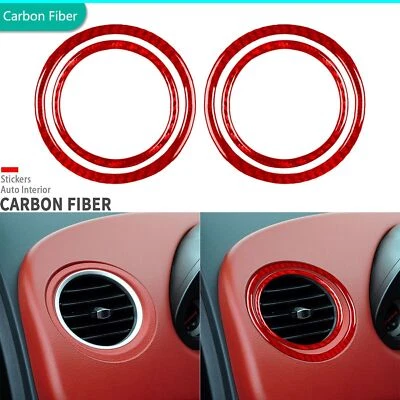 Cubierta de salida de ventilación de aire de fibra de carbono roja 4 piezas para Mitsubishi Eclipse 2006-12 Foto 1 de 4