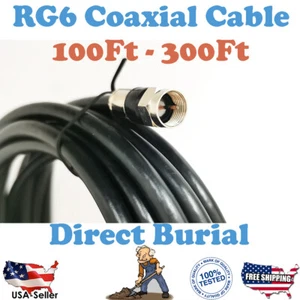 RG6 Outdoor Cable Coaxial Coax Satellite Video Antenna Digital 100Ft-300Ft - Picture 1 of 5