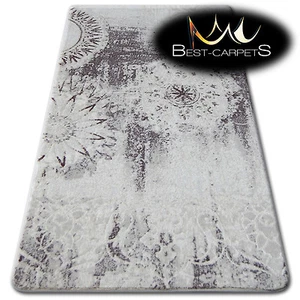 VERY THICK AND DENSELY WOVEN ACRYLIC, WOOL RUGS "PATARA" Flower brown CARPETS - Picture 1 of 1