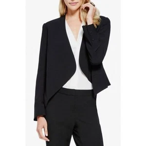 NWT Womens Petite Size 10 10P Vince Camuto Black Drape Front Blazer - Picture 1 of 3