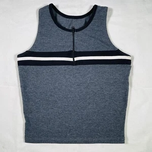 Vintage Marika Women's Athletic  RaceBack Crop Top 1/2 Zip Gray Shirt Size Large - Picture 1 of 7