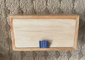 J. McLaughlin Cufflink Jewelry Box Wood Blue Tablecloth Box only - Picture 1 of 6