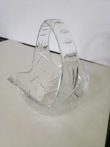 Amerikanischer Brillant handgeschliffen Bleikristall Glas Korb Bonboniere Pinwheel Stern - Bild 1 von 8