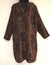 Tapestry Coldwater Creek Brocade Coat Boho Lagenlook Paisley Brown 1X Large Plus