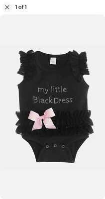 BABY GANZ Ella Jackson "MY LITTLE BLACK DRESS" ruffled 1 pc NEW 12-18 mo Toddler - Image 1 of 4