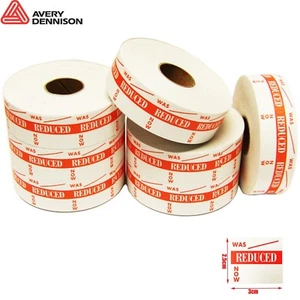 AVERY DENNISON MONARCH PAXAR 1152 WEISS "REDUZIERT WAR JETZT" WAFFENETIKETTEN - Bild 1 von 1