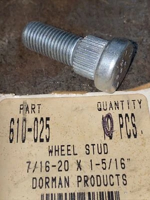 Dorman 610-025 Wheel Stud 7/16-20 X 1-5/16” Sold Individually - Image 1 of 2