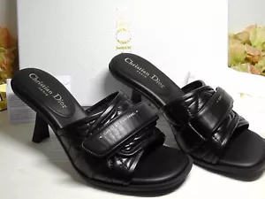 DIOR DIOREVOLUTION Negro Acolchado Tacón de Piel de Becerro Talla 37**$1,190*Nuevo en Caja - Imagen 1 de 21