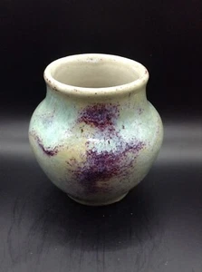 PISGAH FOREST Pottery Aqua Plum Glaze Vase 1933 5"×4½" - Picture 1 of 8