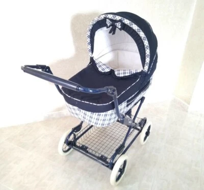 Carrozzina INGLESINA culla neonato blu quadri materassino antisoffoco zanzariera - Изображение 1 из 4