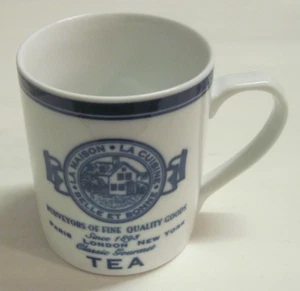 Vintage La Maison Roshco Blue White Porcelain Mug Coffee Tea - Picture 1 of 7