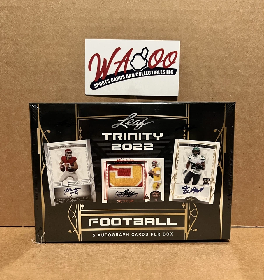 2022 Leaf Trinity Football NFL Factory Sealed Hobby Box 5 Autos Per Box!! - Image 1 of 3