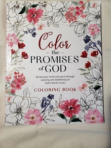 Color the Promises of God coloring book;  60+ pages to color; bookmarks & card - Picture 1 of 5