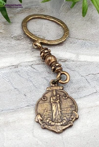 Stella Maris Anchor Nautical One Hail Mary Bronze Key Chain Finger Chaplet - Picture 1 of 2