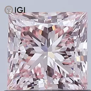 IGI Certified 1.02 Carat Fancy Intense Pink VS1 Princess Cut CVD Lab Grown Diamo - Picture 1 of 18