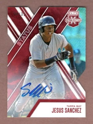 #HotSpringTrainingHR 2017 Elite Extra Autograph Die Cut Jesus Sanchez /35 Auto - Image 1 of 3