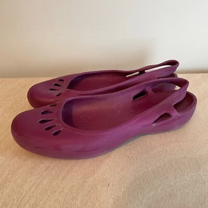 Crocs Brown Malindi Ballet Shoes Womens Size 10 Slip-ons Slingback Purple Plum - Picture 1 of 10