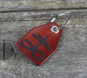 Handmade Leviathan Cross Keychain, Pentacle Key fob, Satan accessories. - Picture 1 of 5