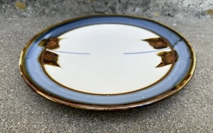 Sam Scott Pottery Dinner Plate Platter PNE Ivory Blue Brushwork Signed - Picture 1 of 5