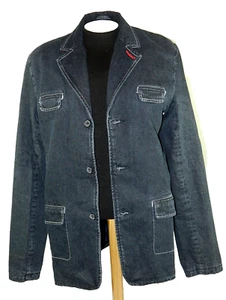 Men's Denim Coat Rocawear Lined Logo Blazer Measures S Small Sleeve 27 - Picture 1 of 5