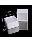 1 pièce seulement de boîte en pierres précieuses couleur blanche + couverture en verre pas en plastique et tampon souple