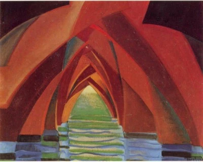 Marine Grotto Art Print – Pippo Rizzo 1928 – Italian Futurist Sea Caves - Image 1 of 2