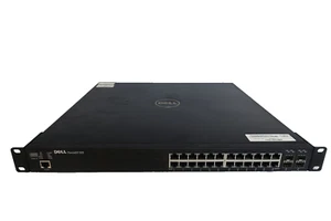 Switch Dell Force10 S25 0KTKM4, 24xRJ45 GBit, 4xSFP GBit, 2xPSU, ángulo de montaje en rack - Imagen 1 de 3