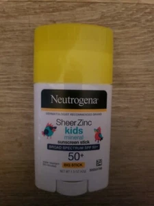 1.5 oz Neutrogena Sheer Zinc Kids Mineral Sunscreen Stick Broad Spectrum SPF 50 - Picture 1 of 2