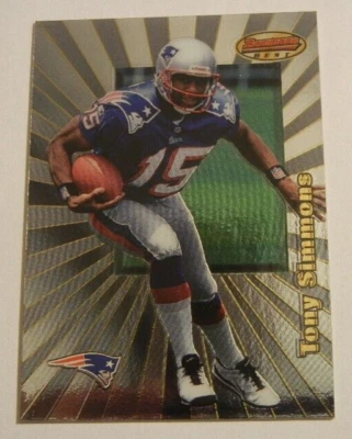 1998 BOWMANS BEST FOOTBALL CARD TONY SIMMONS #117 NEW ENGLAND PATRIOTS - Image 1 of 4