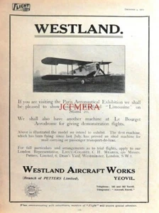 Westland 'LIMOUSINE' 1919 Passenger Airplane Advert Print #2 : Antique Aero Ad - Picture 1 of 2