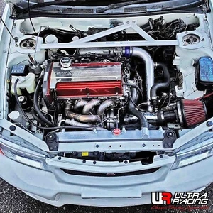 MITSUBISHI LANCER EVO 4 5 6 96~00 ULTRA RACING 3 POINTS FRONT STRUT TOWER BRACE - Bild 1 von 6